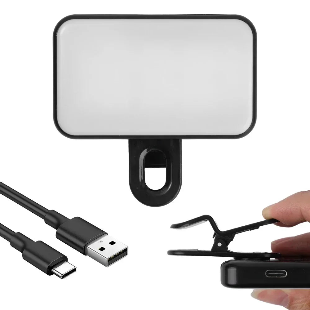 Mini Rechargeable Cellphone Selfie Light for iPhone Photography