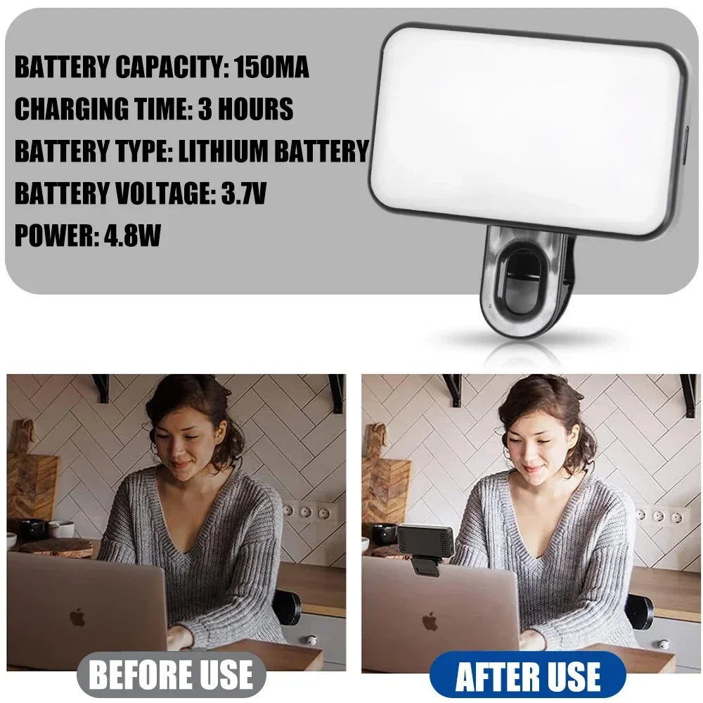 Mini Rechargeable Cellphone Selfie Light for iPhone Photography