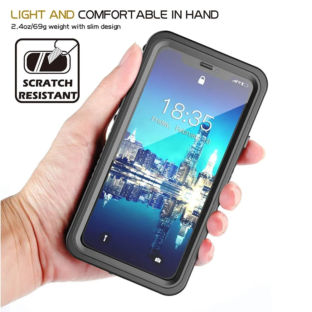 IP68 Waterproof Phone Case for iPhone 15 14 13 12 11 Pro XS MAX XR 6 6S 7 8 Plus Diving Rugged Clear Back Cover Screen Protector
