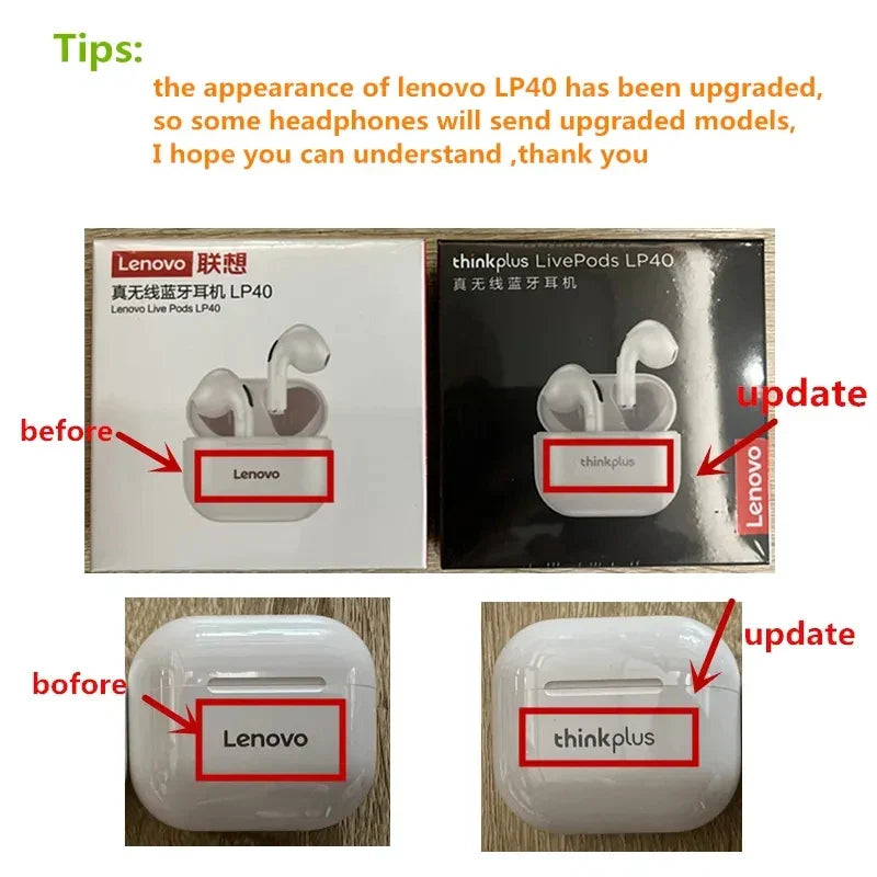 Original lp40 Bluetooth Earphone - 5.0 Immersive Sound HIFI Touch Control Earphone