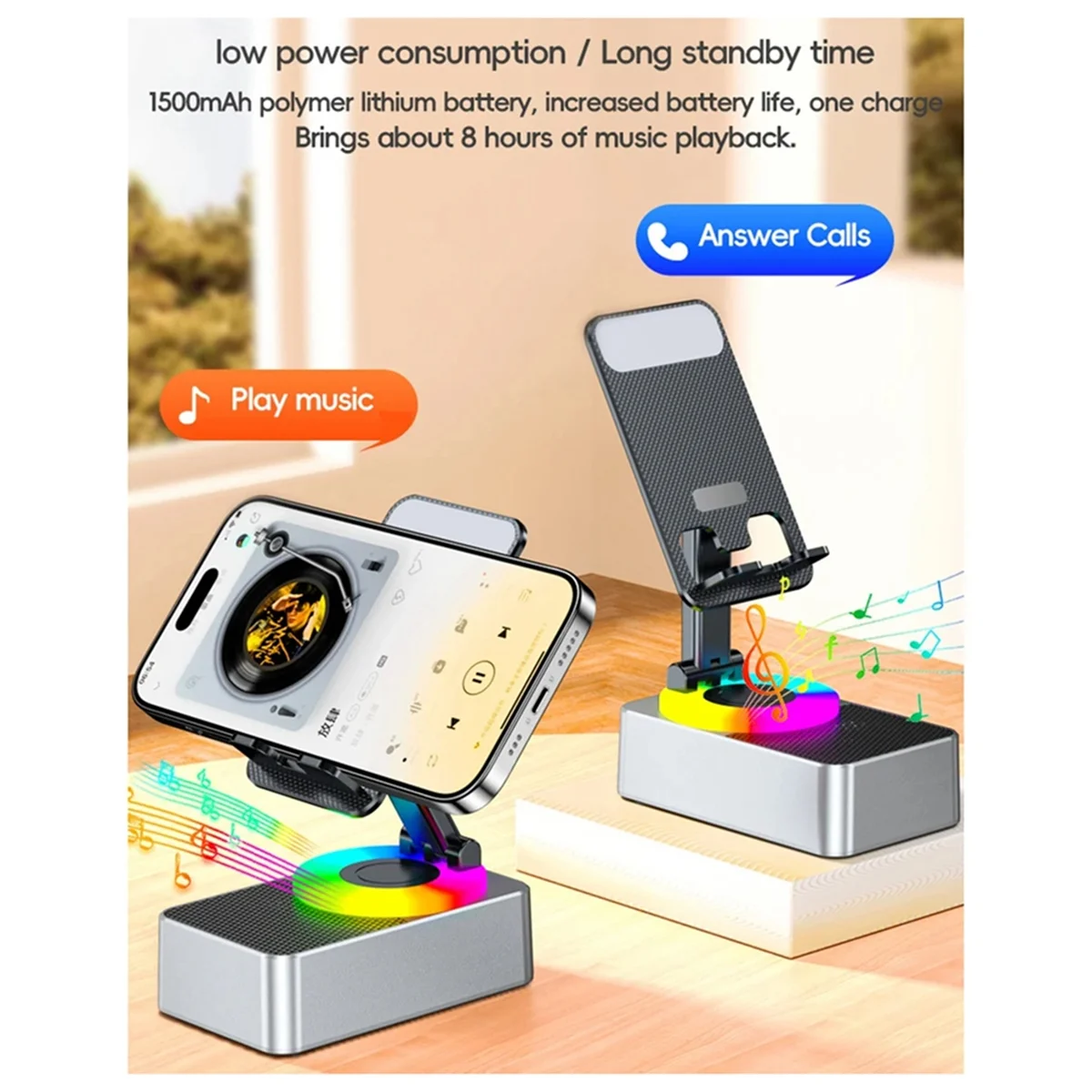 5-in-1 Wireless Bluetooth Speaker & Phone Holder