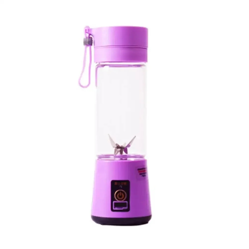 Portable Mini Fruit Juicer Cup USB Rechargeable Mixer 6 Blades Juicer Vegetable Juicer Blender Milkshake 1800mAh Manual Juicers