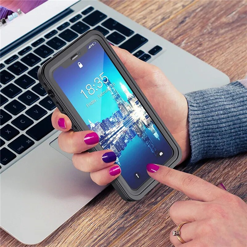 IP68 Waterproof Phone Case for iPhone 15 14 13 12 11 Pro XS MAX XR 6 6S 7 8 Plus Diving Rugged Clear Back Cover Screen Protector