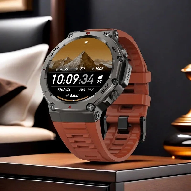 2025 NEW GPS Military Smart Watch 5 ATM Waterproof Built-in Dual-band GNSS Compass 170 Sport Modes Smartwatch