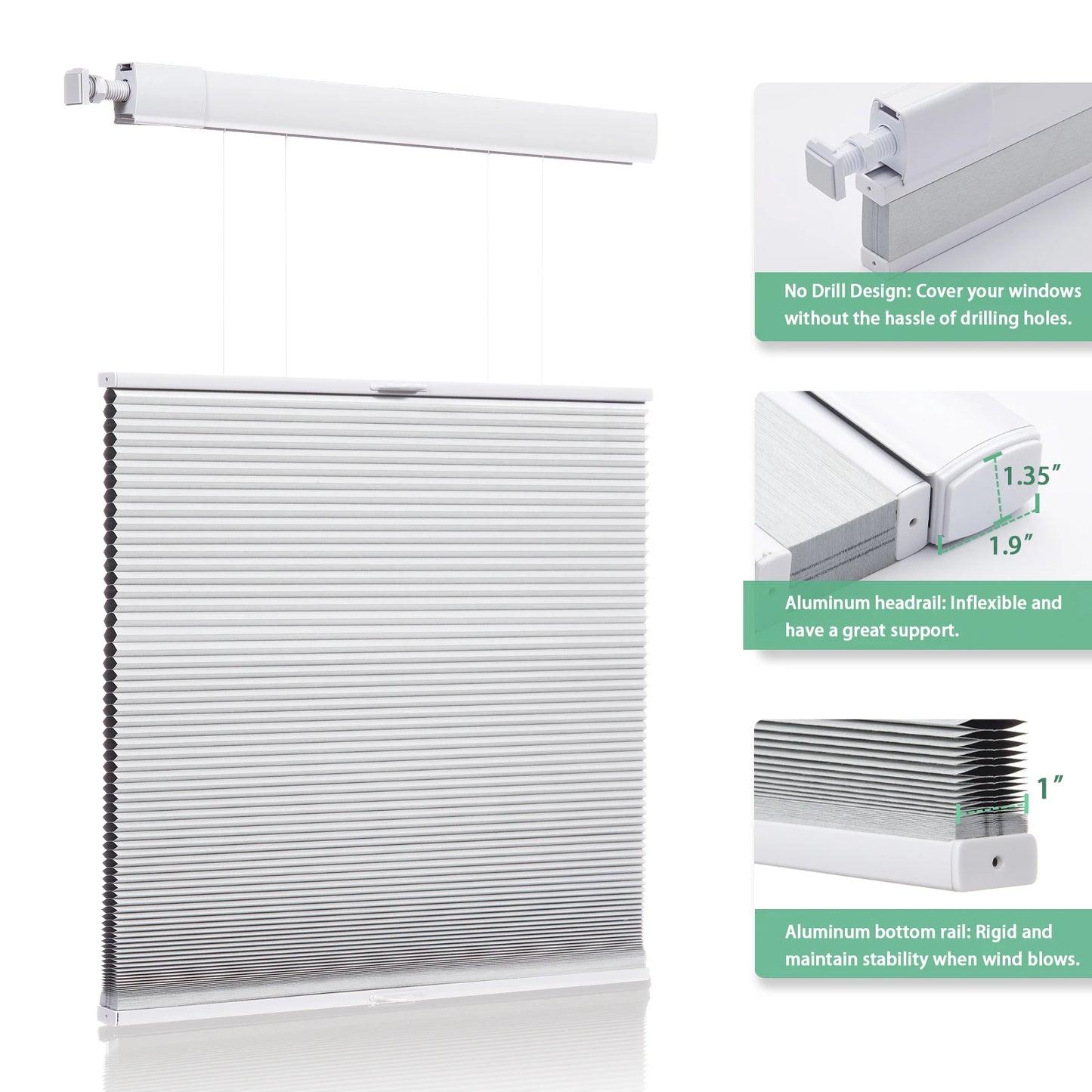 SnapFit Cordless Shades – No Drill, Instant Privacy & Light Control