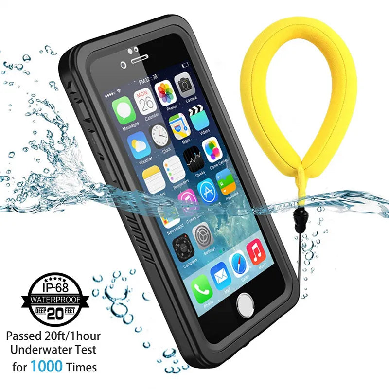 IP68 Waterproof Phone Case for iPhone 15 14 13 12 11 Pro XS MAX XR 6 6S 7 8 Plus Diving Rugged Clear Back Cover Screen Protector