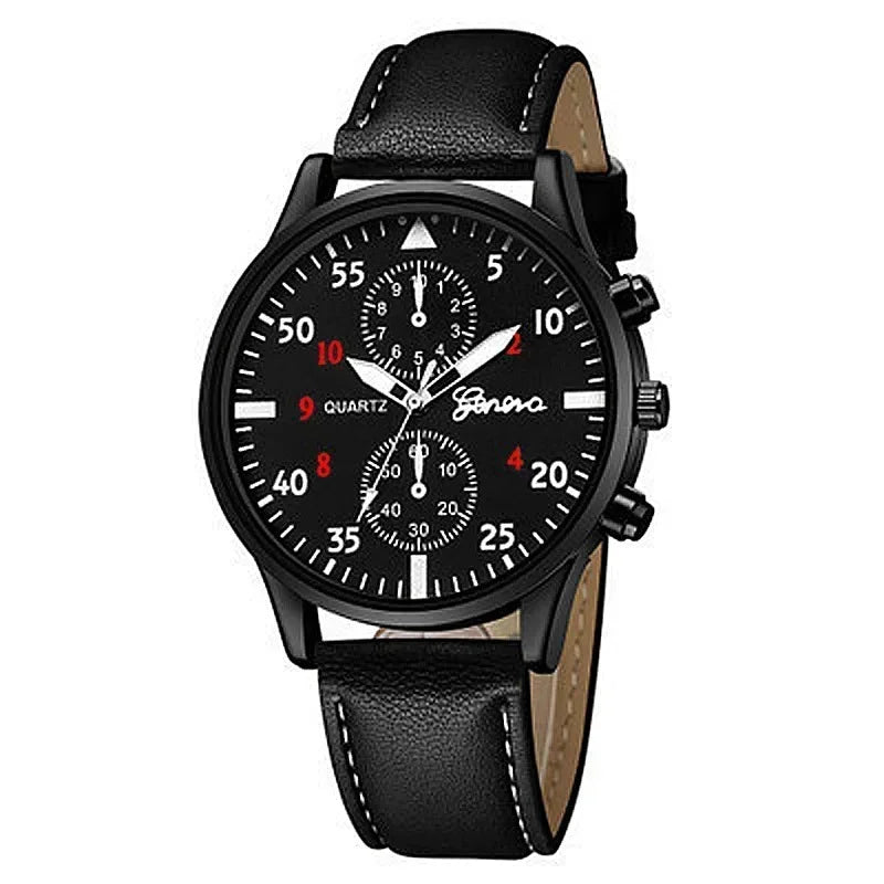 4/2/1pcs Men Sports Watches Set Man Business Quartz Wristwatch Luxury Brown Leather Bracelet Men Casual Clock Watch(no Box)